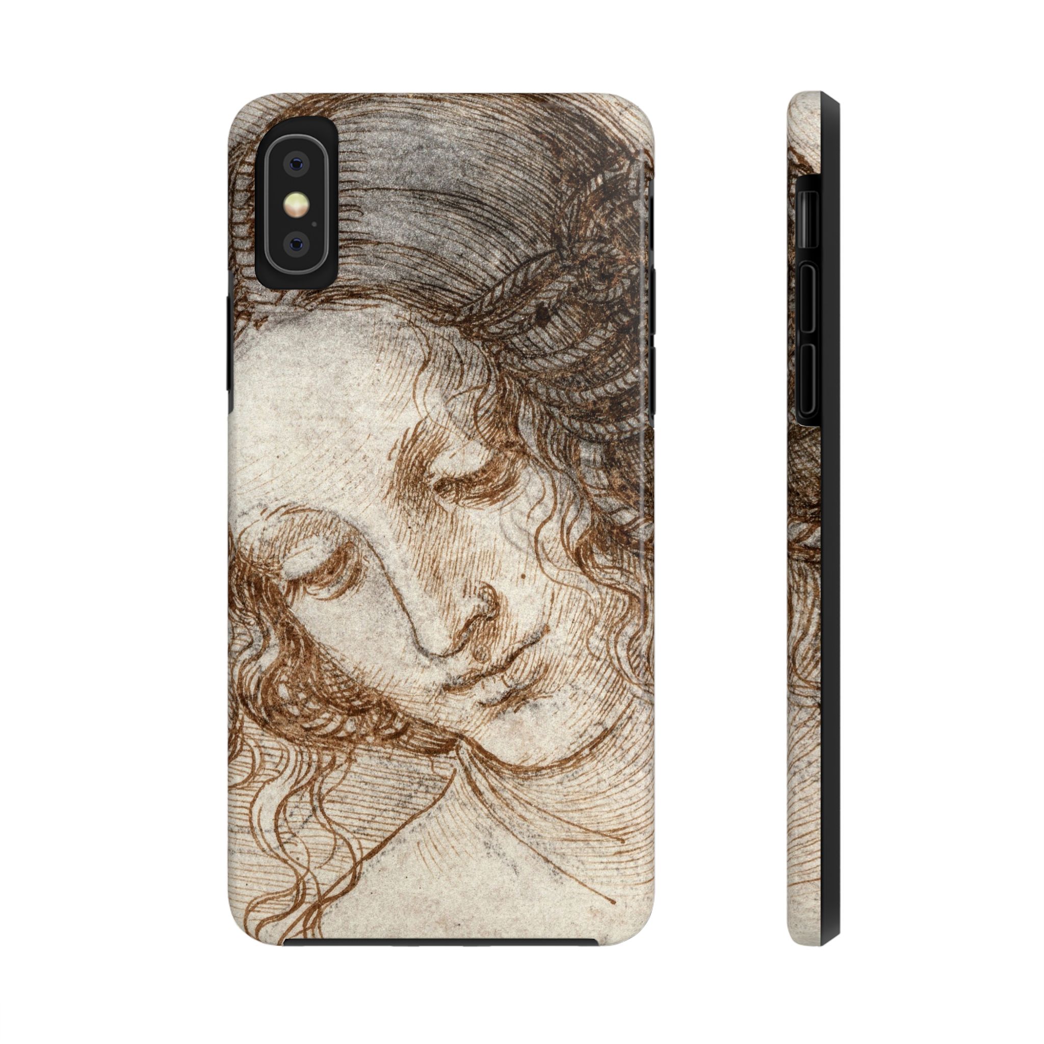 Da Vinci, Female Head Tough Phone Case - Image 3