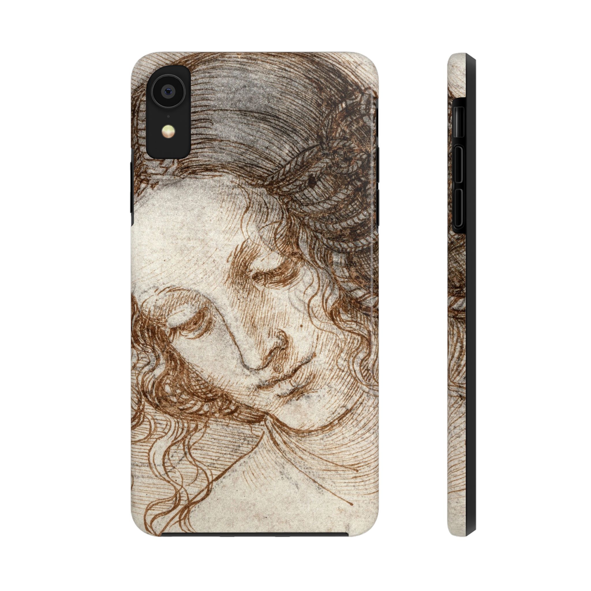Da Vinci, Female Head Tough Phone Case - Image 4
