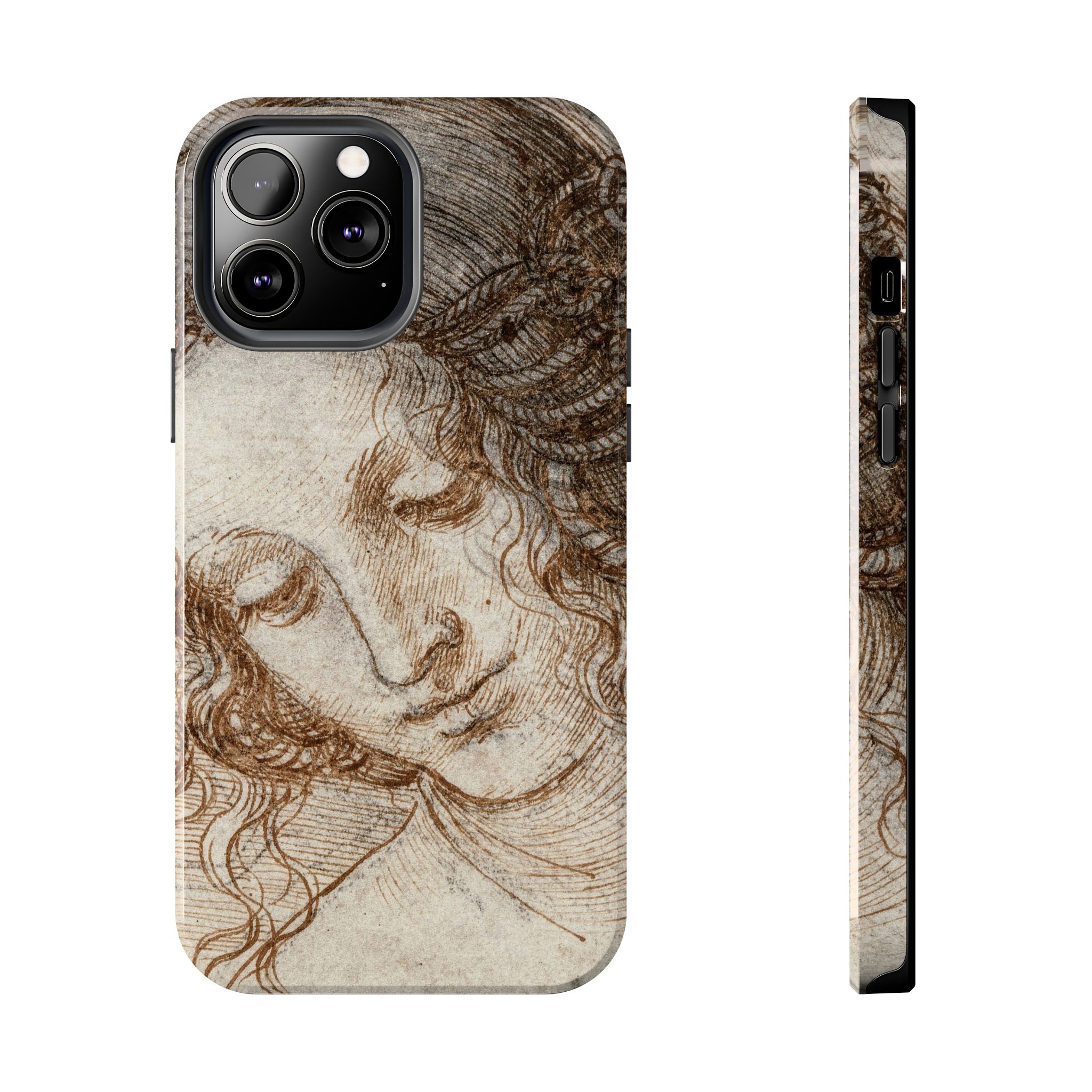 Da Vinci, Female Head Tough Phone Case - Image 17