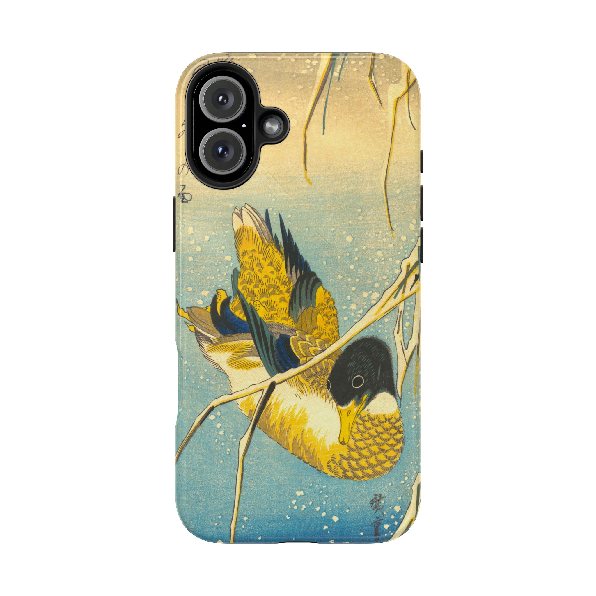 Hiroshige, Mallard Duck and Snow Covered Reeds Tough Phone Case - Image 32