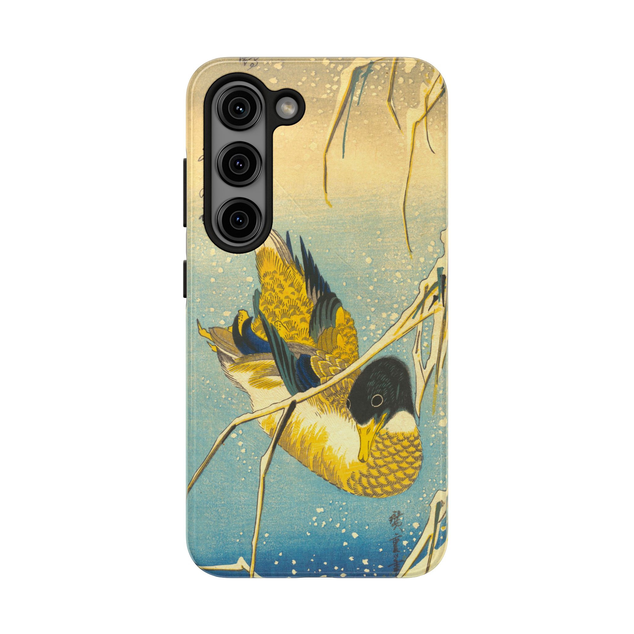 Hiroshige, Mallard Duck and Snow Covered Reeds Tough Phone Case - Image 26