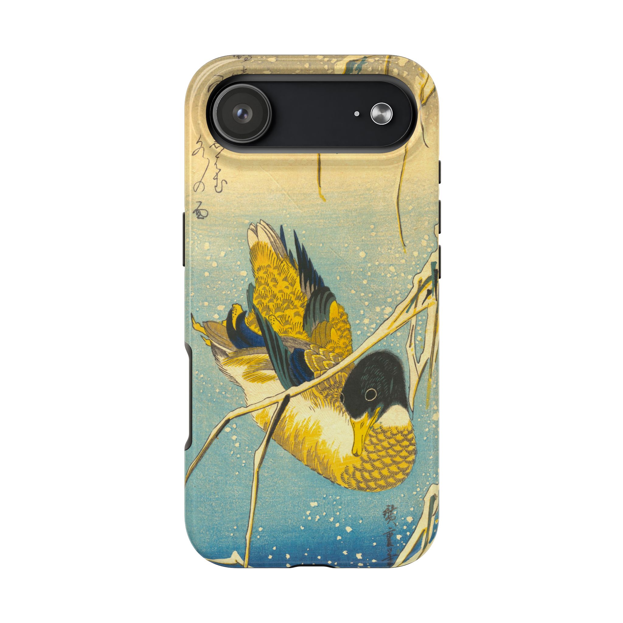 Hiroshige, Mallard Duck and Snow Covered Reeds Tough Phone Case - Image 36