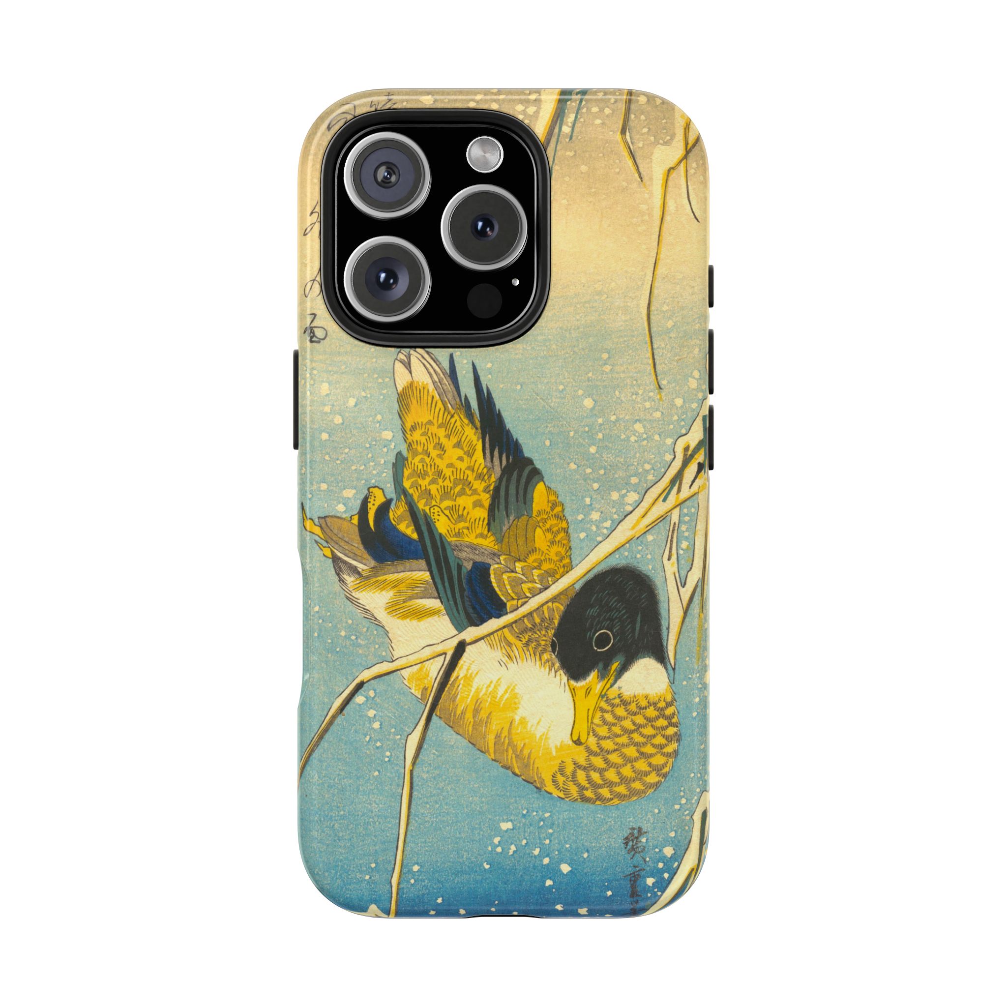 Hiroshige, Mallard Duck and Snow Covered Reeds Tough Phone Case - Image 29