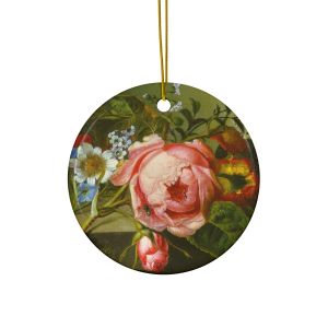 Rachel Ruysch, Rose Branch With Beetle, 1741