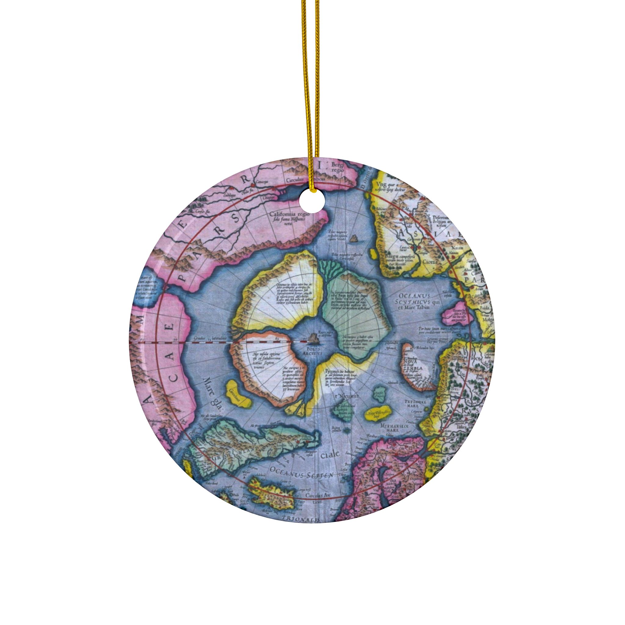 The First Map of the North Pole 3" Ceramic Ornament